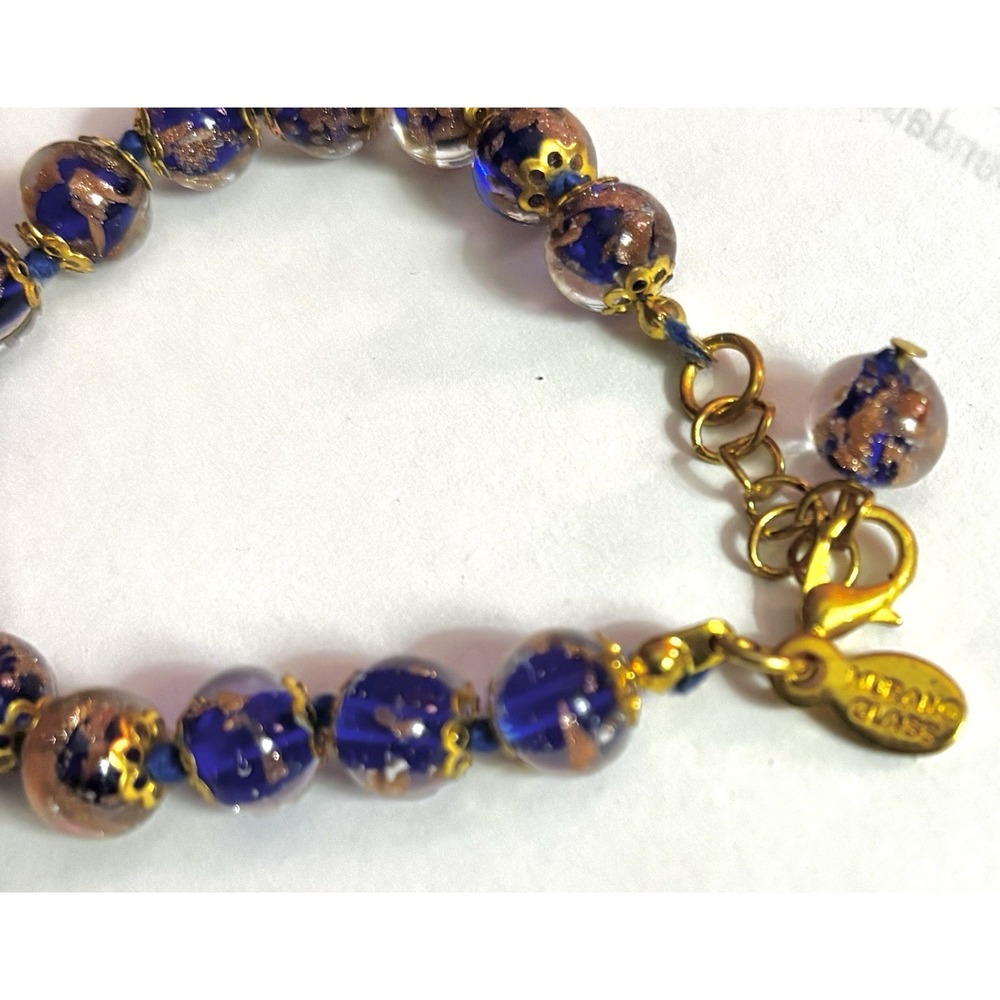 Blue‎ and Gold. Color Murano Glass Braselet